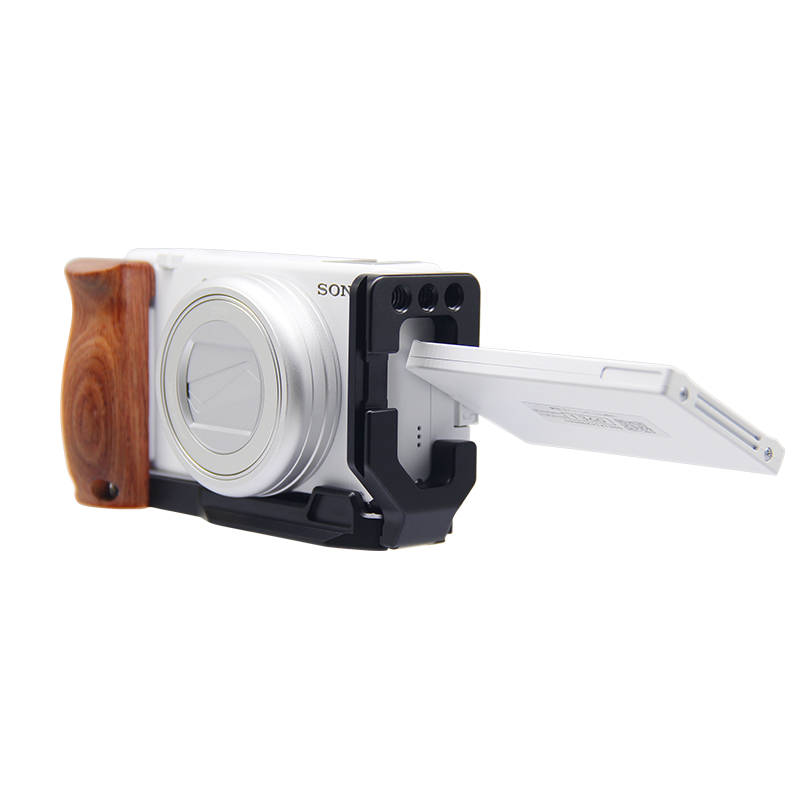 for ZV1/ZV1II /ZV1F Camera Vlog Rig L-Shape Wooden Grip with Cold