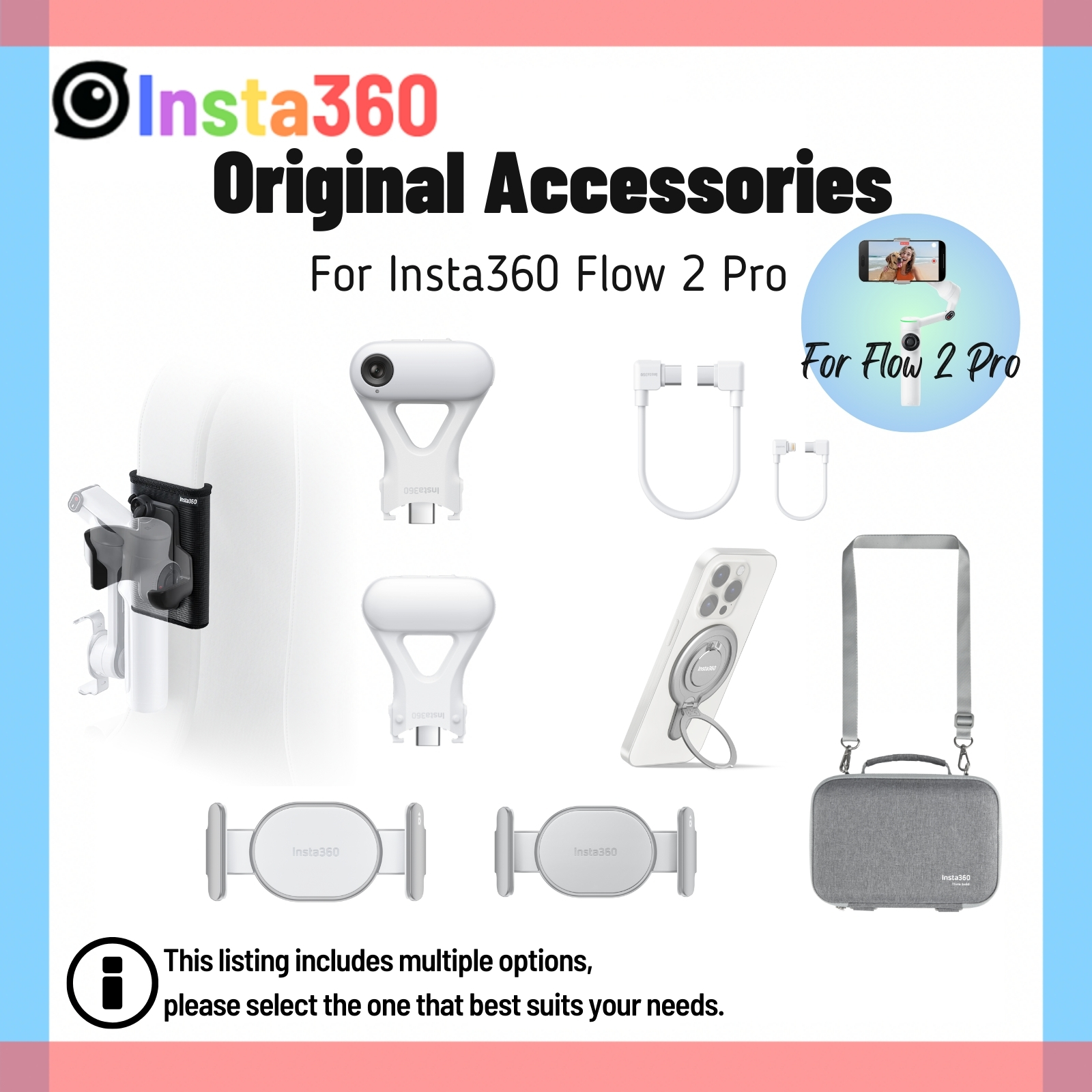 Insta360 Flow 2 Pro Accessories Collection Magnetic Phone Clamp