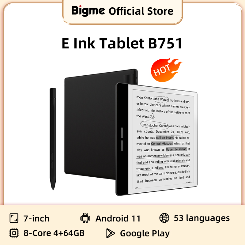 Bigme B751 7 インチインクスクリーン電子ブックリーダー手書き電子