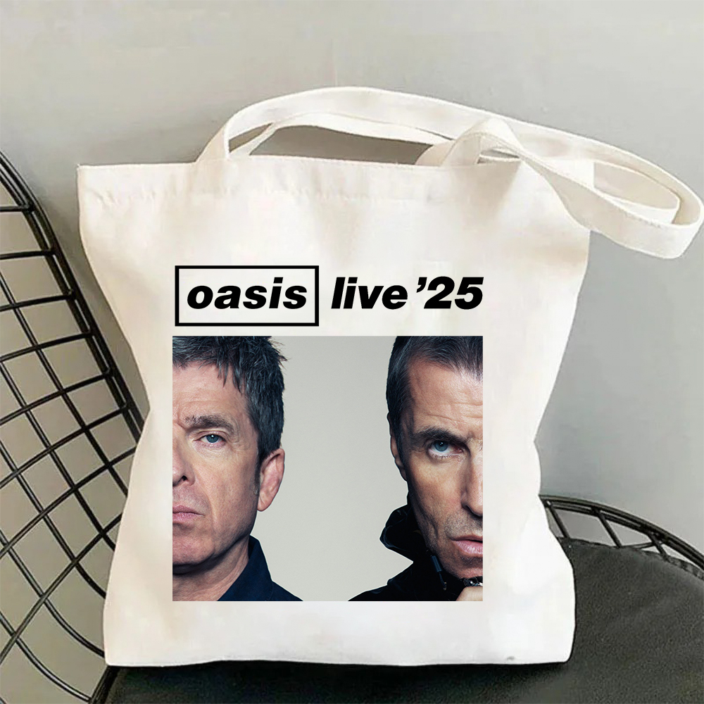 The Oasis Live 25 Tour 2025 Merch Canvas Bag Shopping Canvas