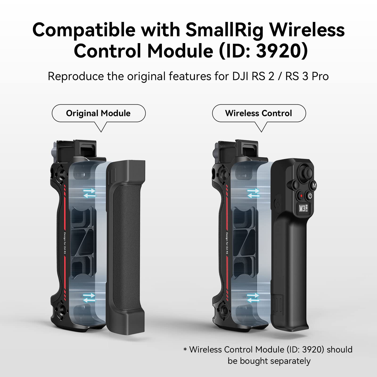 Smallrigワイヤレスコントロールスリングハンドグリップ、dji rs 2