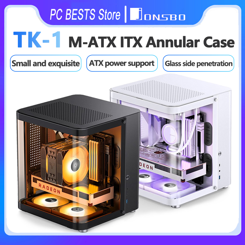 Jonsbo TK-1 Version 2.0 M-ATX ITX Case Ring Tempered Glass Side
