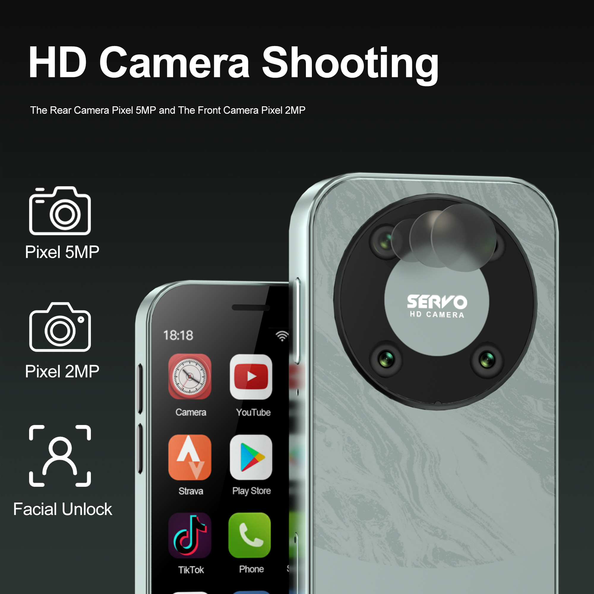 SERVO KING9000-ミニ携帯電話,3.0インチHD画面,スマートフォン,Android