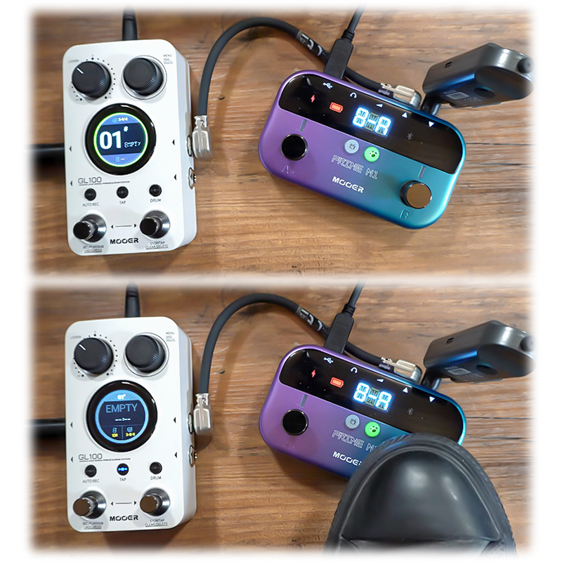 MOOER GL100 Looper Drum Machine Guitar Pedal 1.3-inch Touchscreen