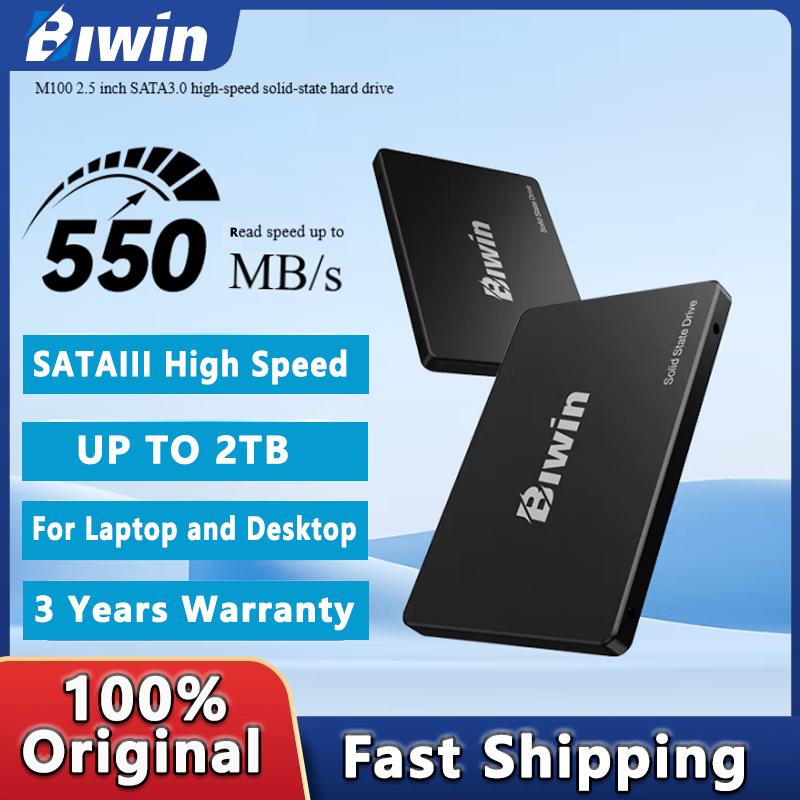 BIWIN M100 SSD 128GB 256GB 512GB 1TB 2TB SATAIII 2.5インチ