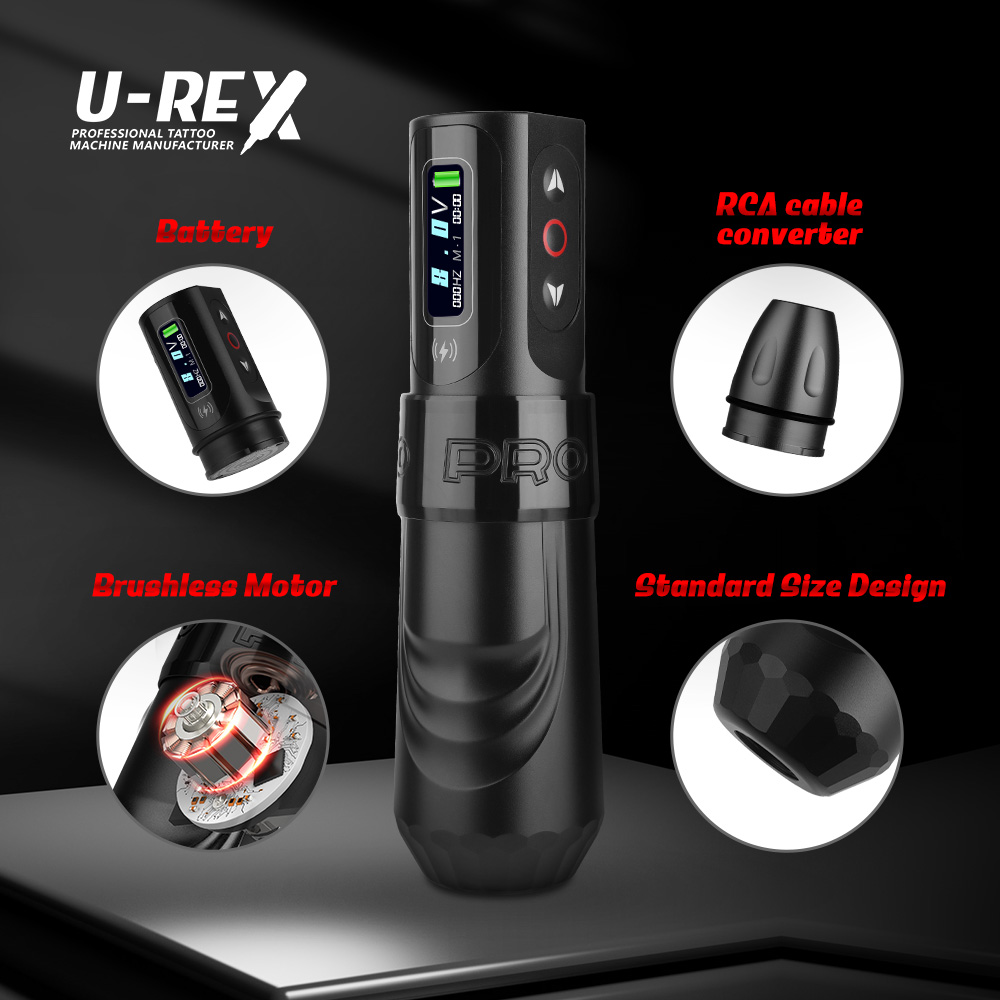 T-rex-ワイヤレスタトゥーマシン,回転ペン,カラーレス,モーター付き