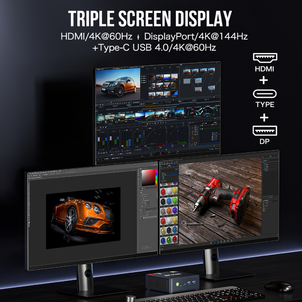 GMKtec M6 ミニ PC AMD R5 6600H 6 コア 12 スレッドコンピュータ 16