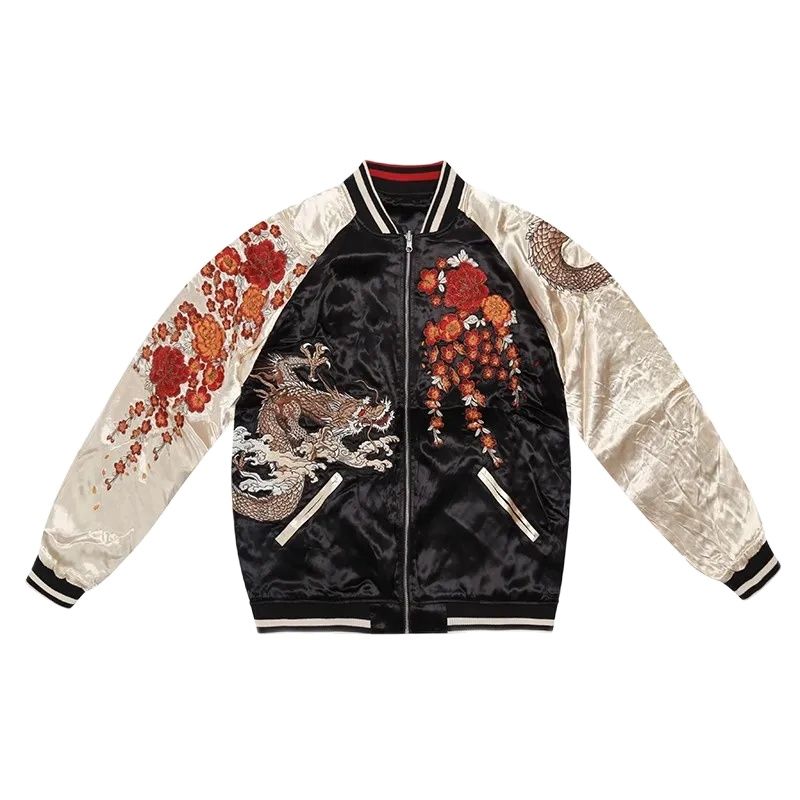 Reversible Double-sided Men Boys Vintage Three Dragons Gathering