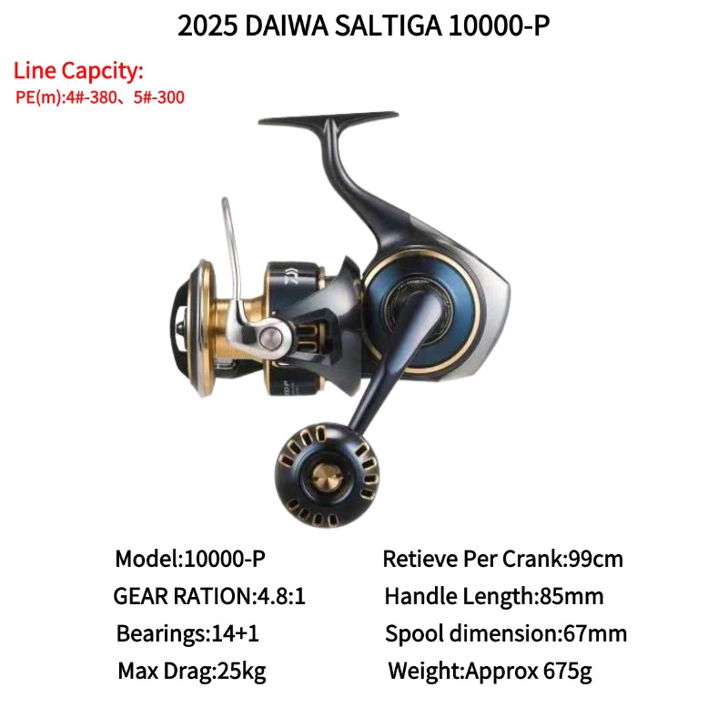 2025 DAIWA SALTIGA 8000P 8000H 10000P 10000H 14000P 14000XH 18000H