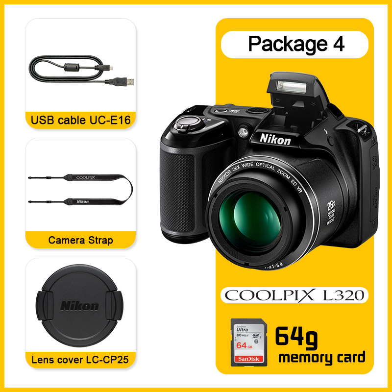 Nikon L320 Digital Camera 26x optical zoom 16.14MP portable