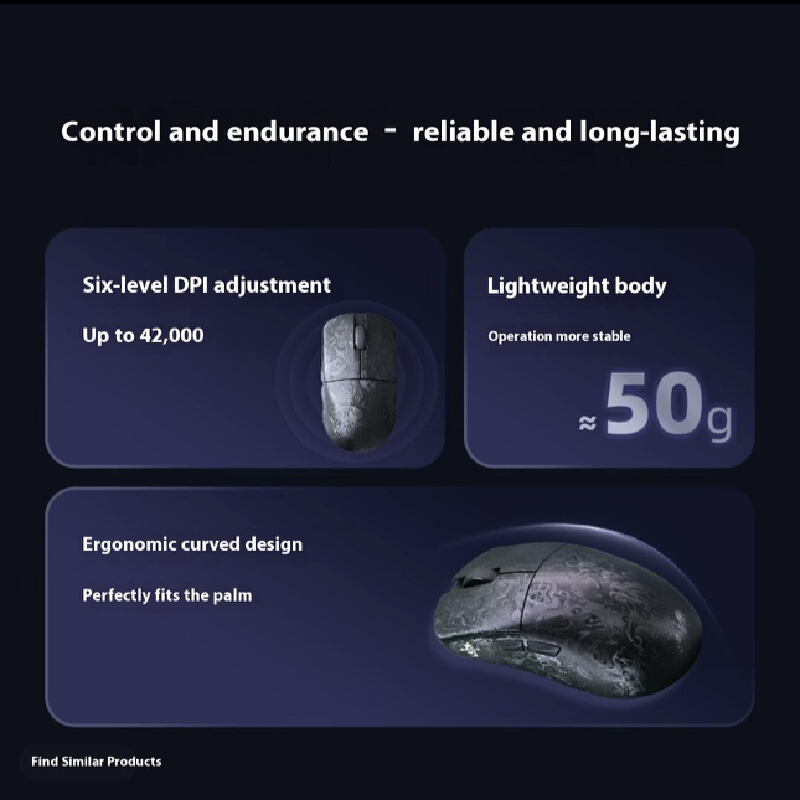 新型IPI Qi Proゲーミングマウス カーボンファイバー 3モード 2.4G