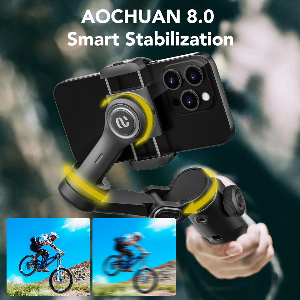 AOCHUAN Smart X2 スマートフォン ジンバル スタビライザー 内蔵延長