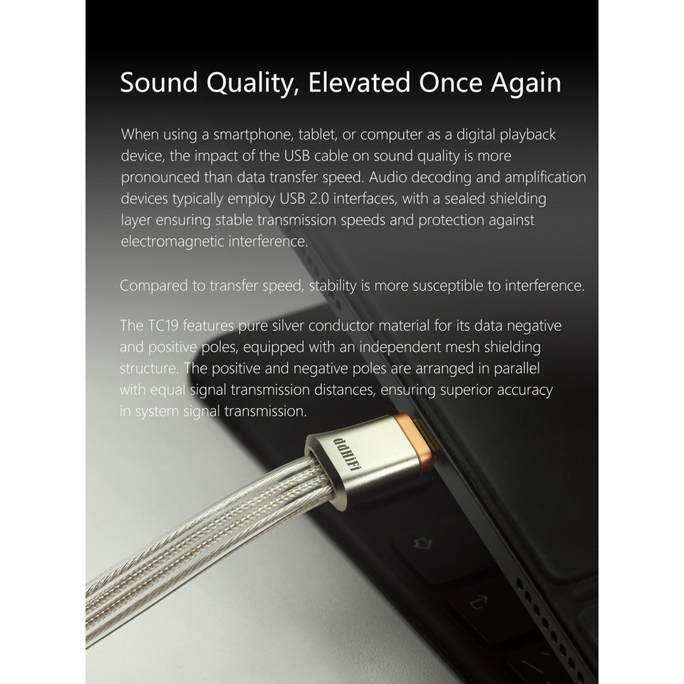 DD DdHiFi TC19CC (Comet) フラッグシップ純銀 USB-C to USB-C OTG