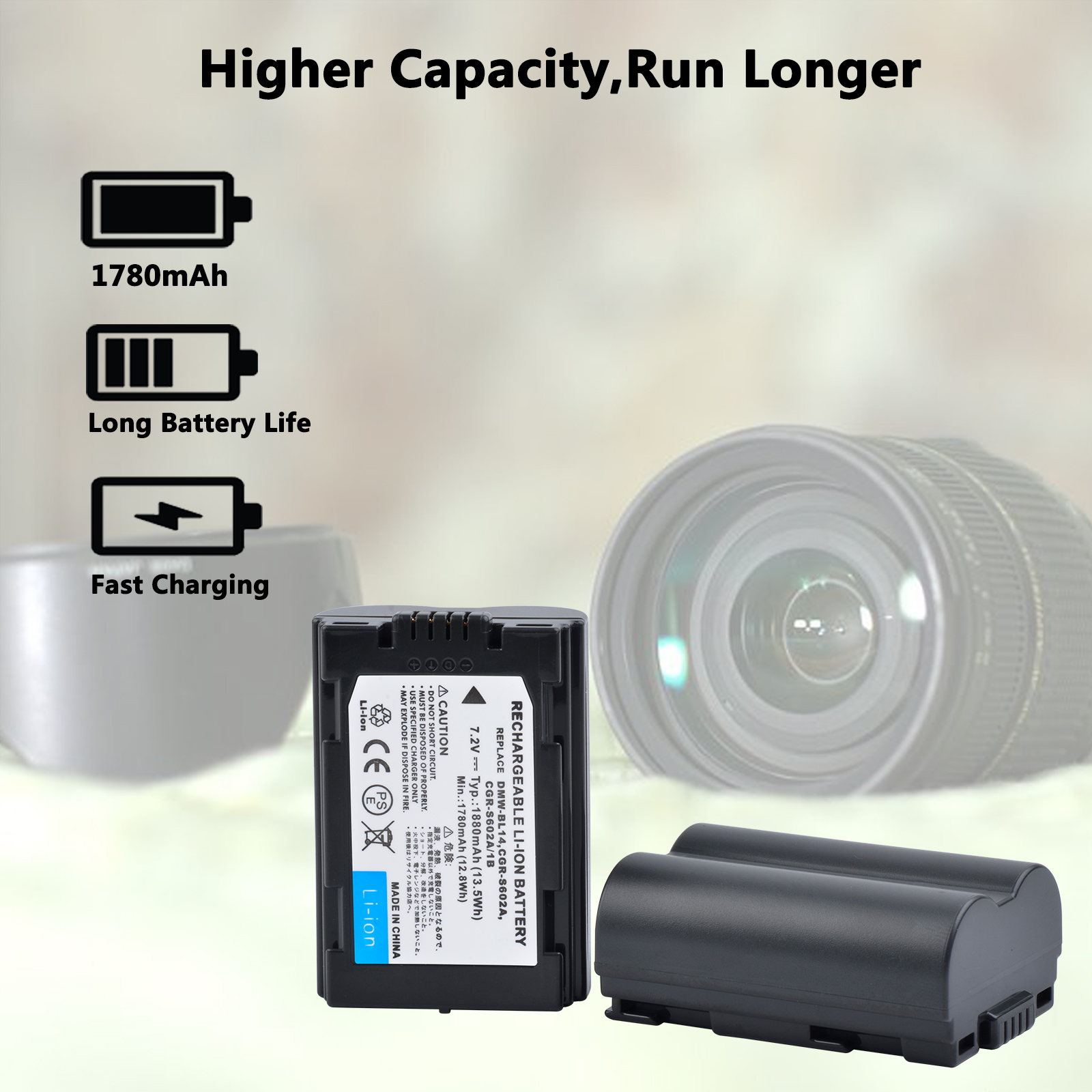 CGR-S602 バッテリー CGR-S603 DMW-BL14 パナソニック ライカ DIGILUX