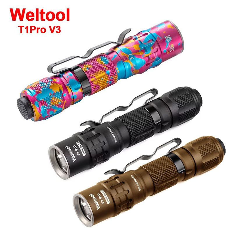 Weltool T1Pro V3 キャンディー AA/14500 EDC 充電式懐中電灯 LED ミニ