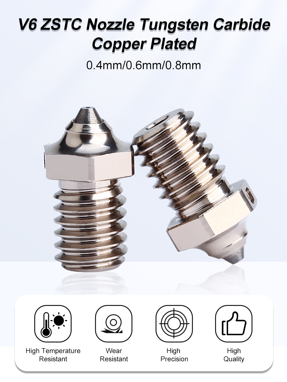 Trianglelab V6 ZSTC Nozzle Tungsten Carbide Copper Plated