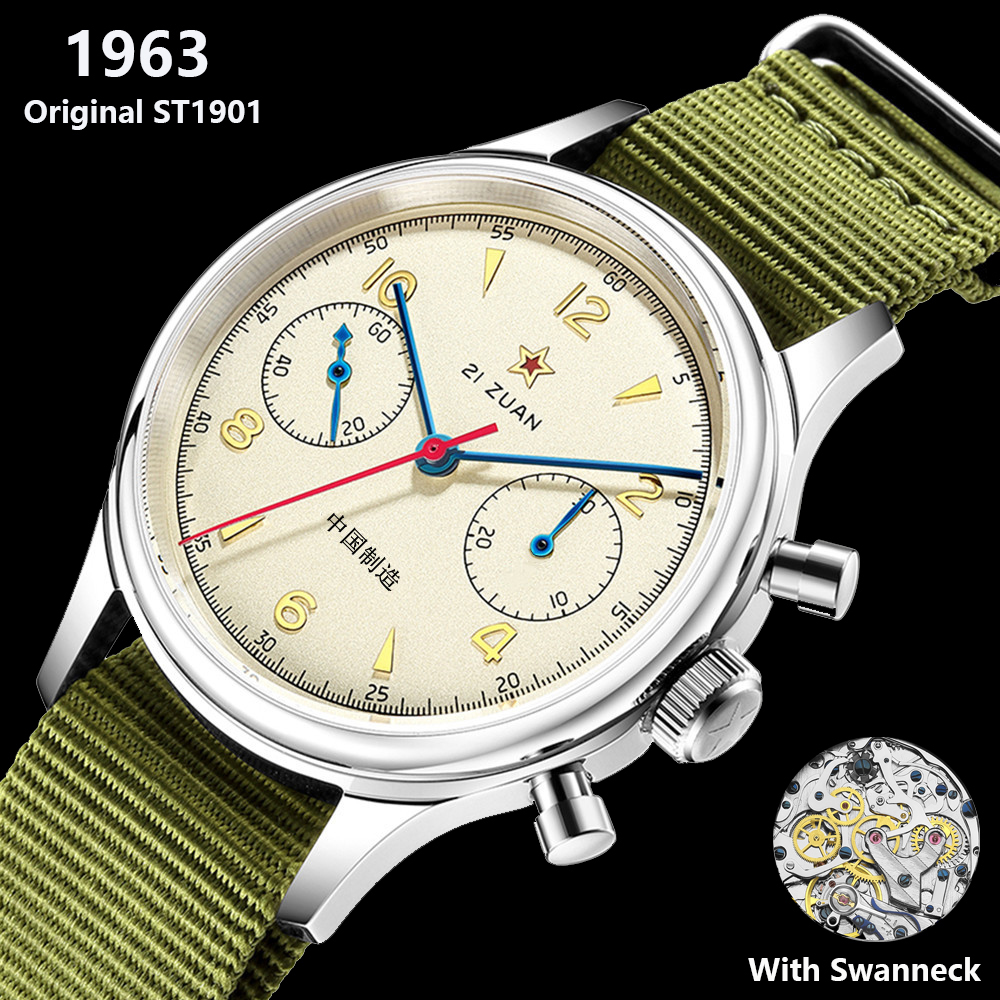 SEAKOSS 38mm Men's 1963 Chronograph Sapphire Mechanical Watches