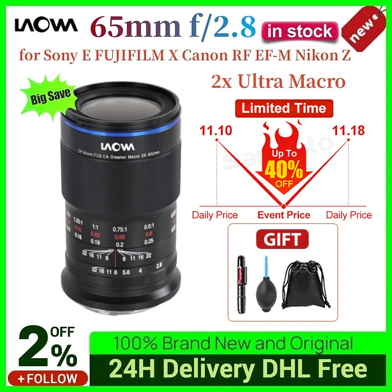 Venus Optics Laowa 65mm f/2.8 2x Ultra Macro APO Camera Lens for