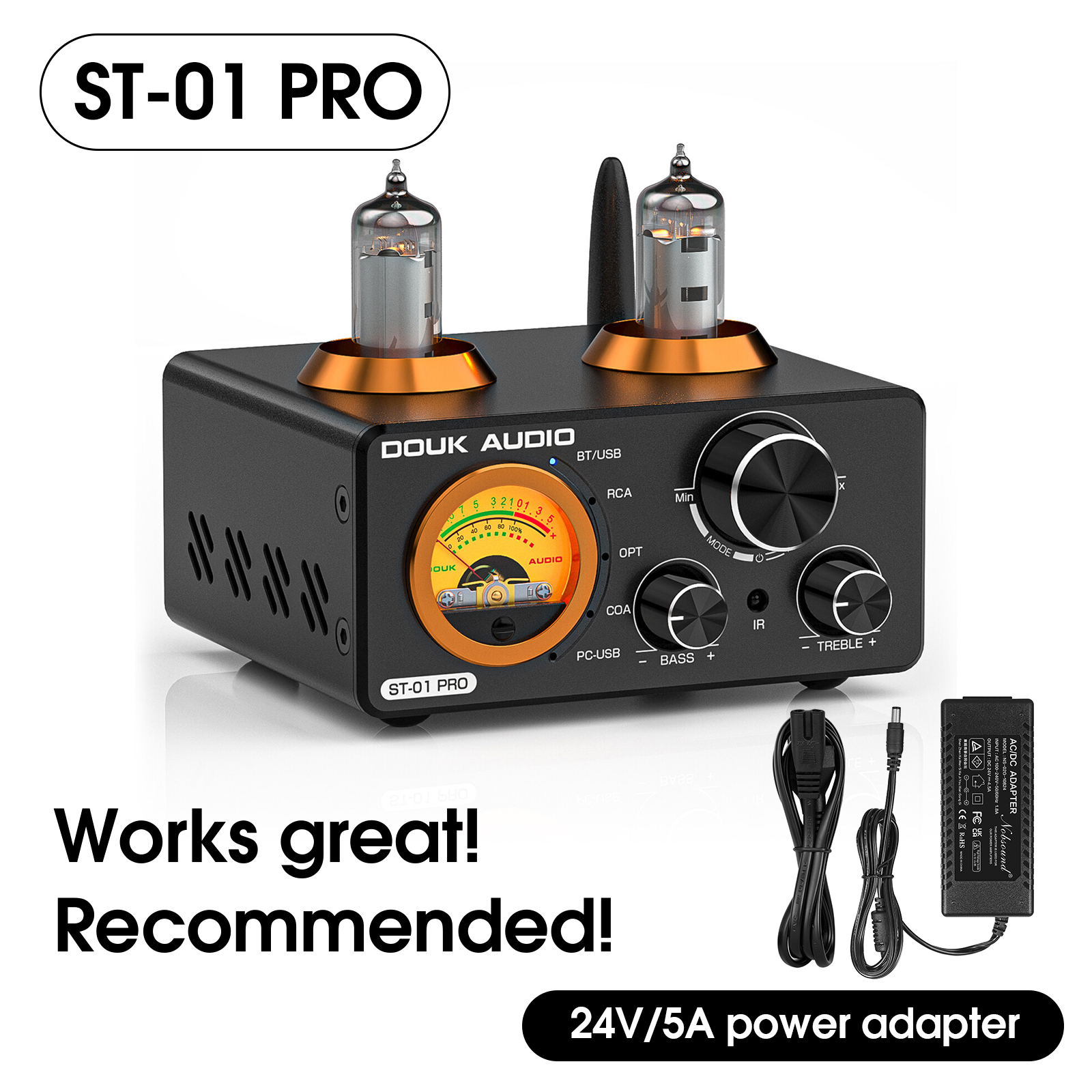 Douk audio-hifi真空管パワーアンプ,bluetooth 5.0ステレオレシーバー