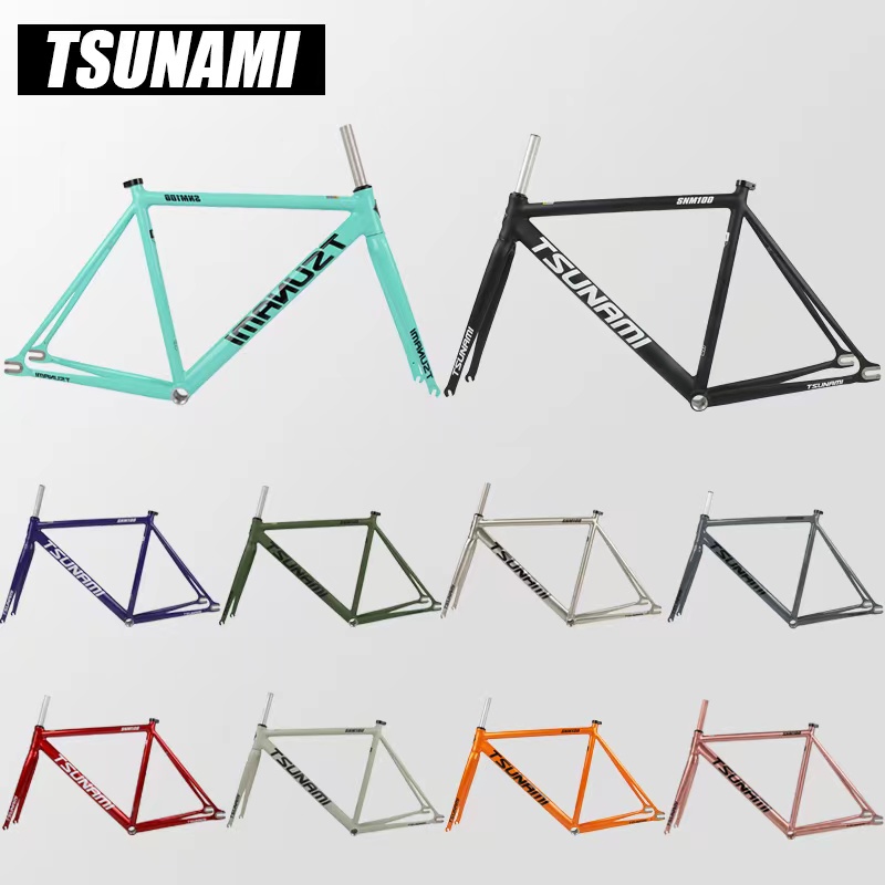 TSUNAMI SNM100 高品質シングルスピード自転車フレームセット固定ギア