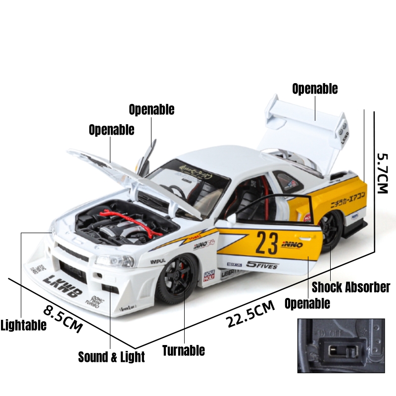 1/24 日産スカイライン GTR R34 JDM FDJ 35GT-RR シルビア S15 LBWK