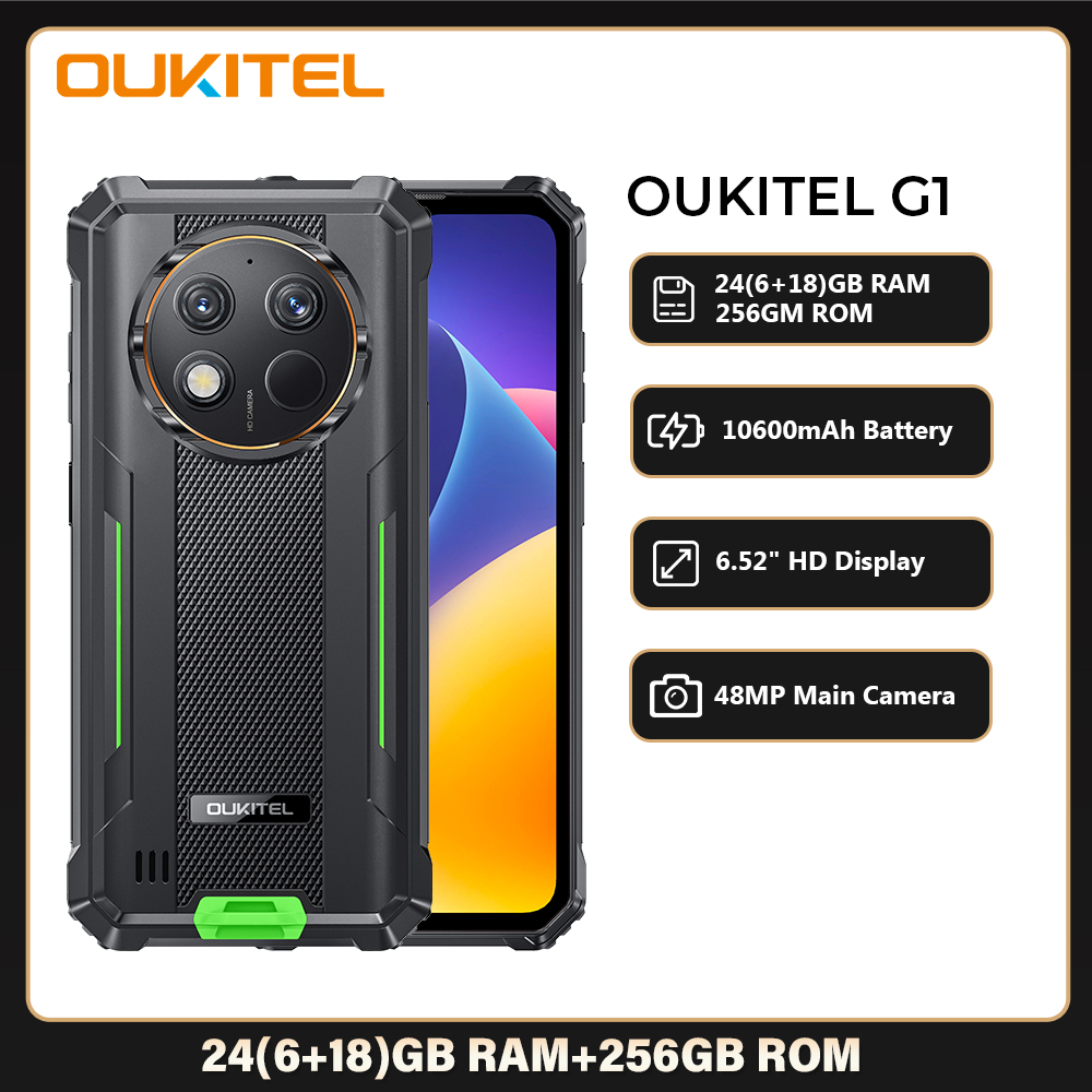 Oukitel G1 Rugged Smartphone Android 24GB (6+18)+256GB 10600mAh
