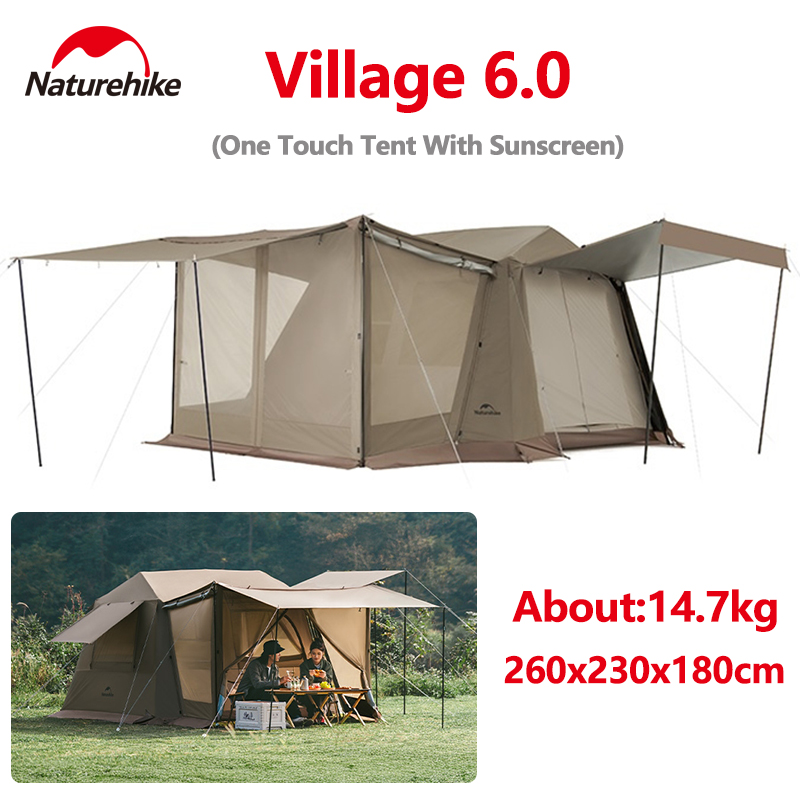 Naturehike Village 6.0 クイックオープンテント キャンプ 4-6 人用