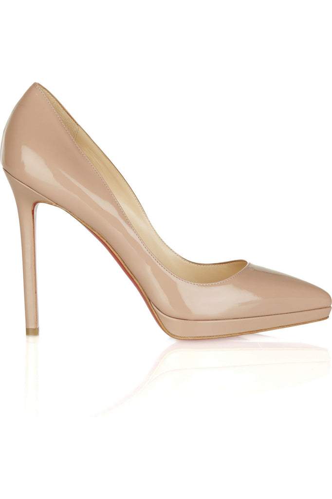 Christian Louboutin Pigalle Plato 120 nude-leather pumps shoes