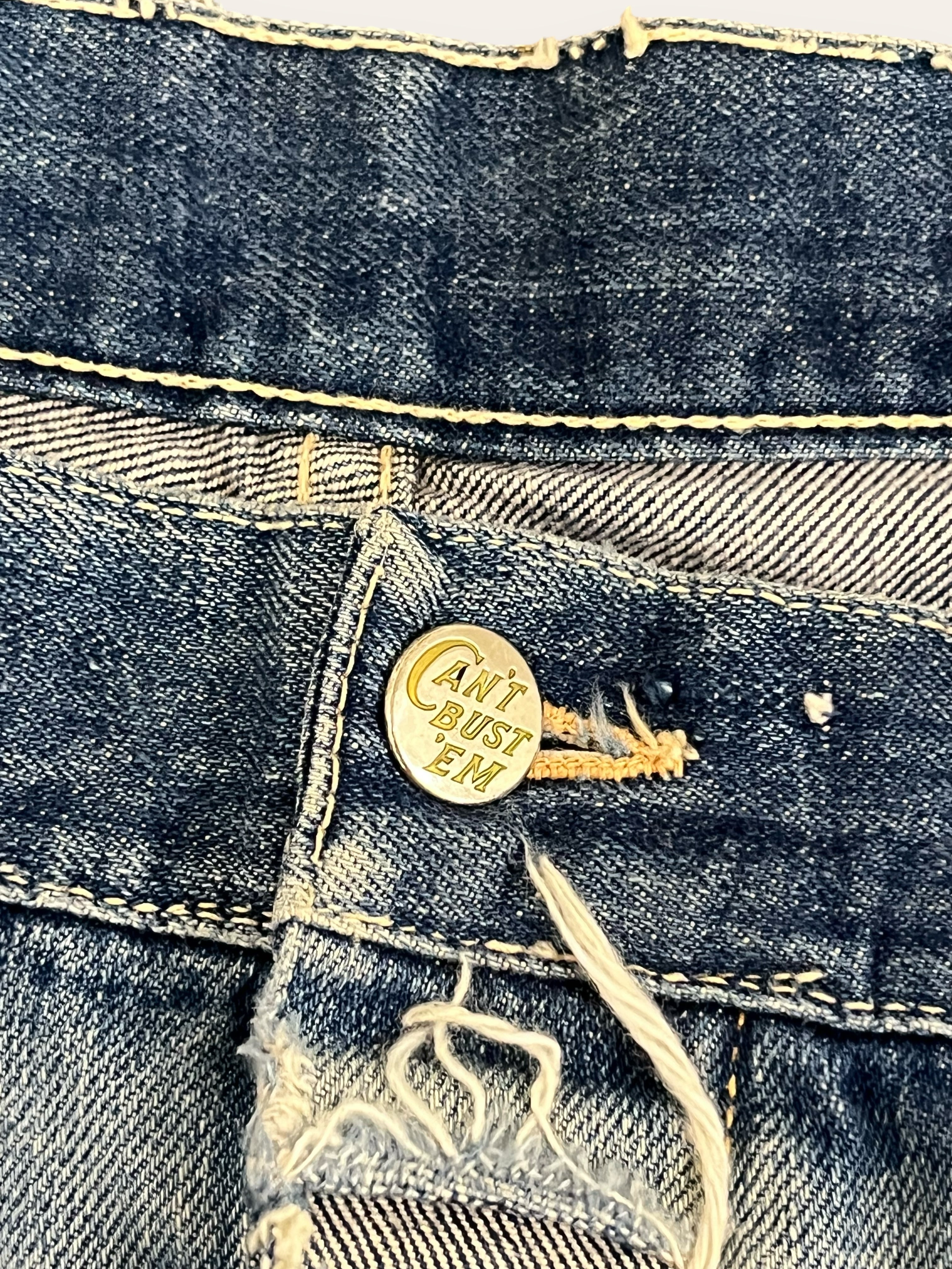 Vintage 1960's Can't Bust Em Denim Painted Pants W: 42 – Afterlife