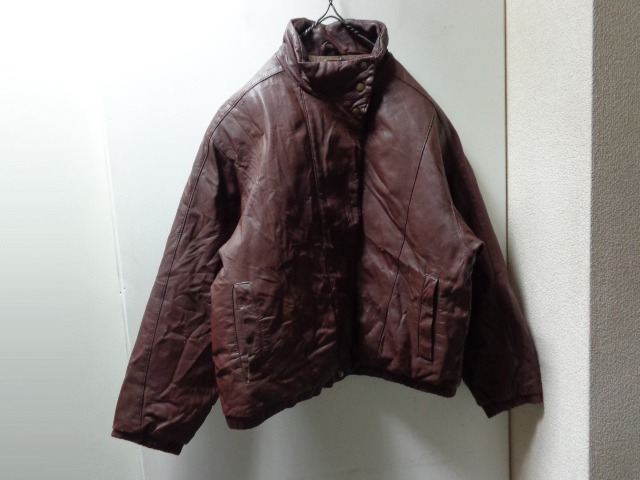 80〜90'S Eddie Bauer LEATHER DOWN JACKET(エディーバウアー 本革