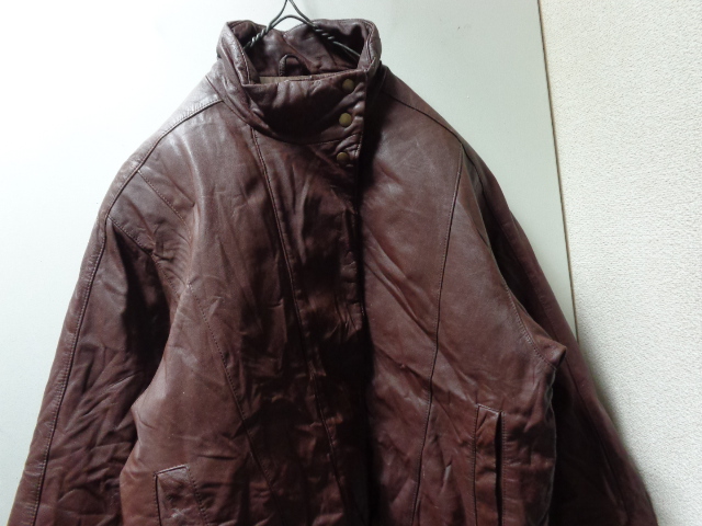 80〜90'S Eddie Bauer LEATHER DOWN JACKET(エディーバウアー 本革