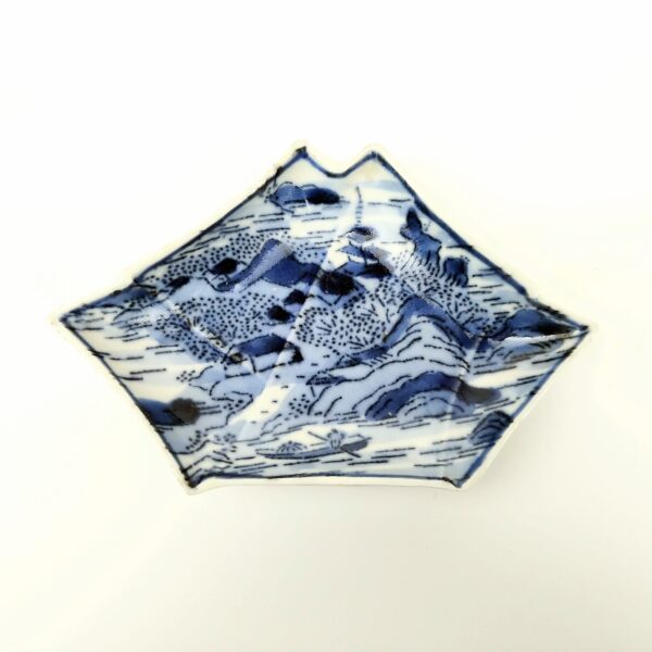 伊万里 染付型紙摺印判変形皿 五枚組 – 古美術西川