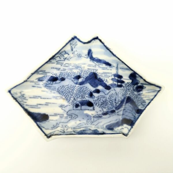 伊万里 染付型紙摺印判変形皿 五枚組 – 古美術西川