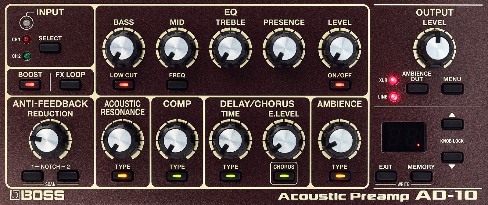 Boss AD-10 Acoustic Preamp & FX – United States