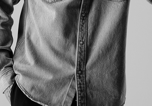 AKM】DENIM DROP SHOULDER DENIM SHIRTS -BLACK HARD USED- | AKM