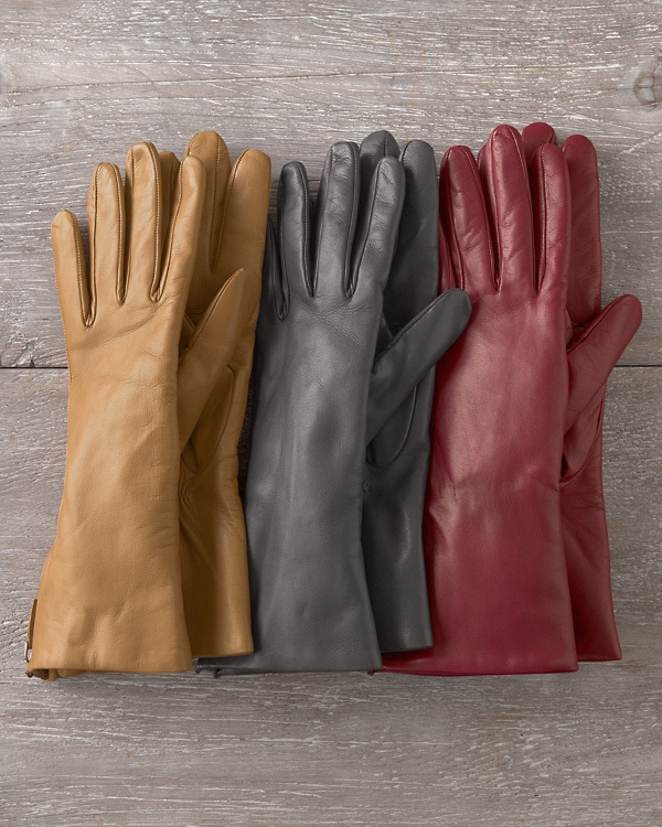 Side-Zip Leather Gloves | Garnet Hill