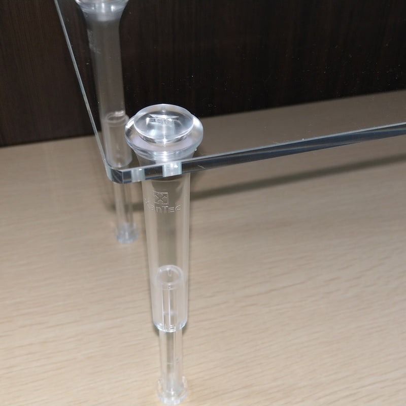 ディスプレイスタンド】伸縮クリアポール角板｜店舗備品・什器・展示