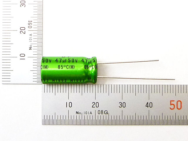 オーディオ用無極性電解コンデンサー47μF50V85℃ ニチコンMUSE・ES