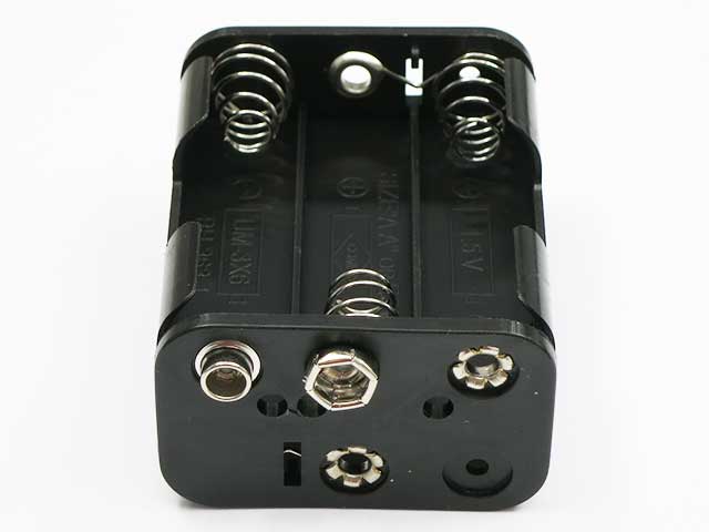 電池ボックス 単3×6本 Bスナップ・背中合わせ: ケース・ネジ・固定具