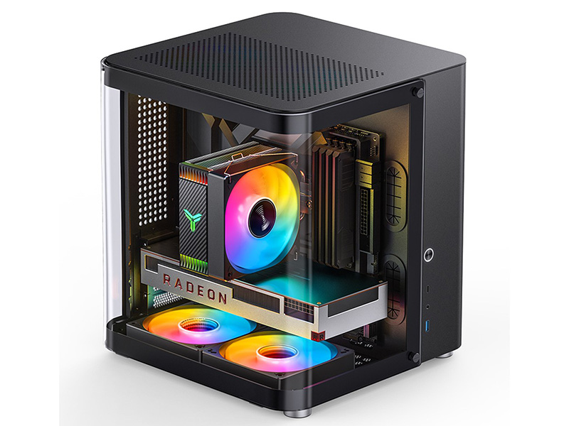 内部がよく見える曲面ガラス採用PCケース「JONSBO TK-1」にブラック