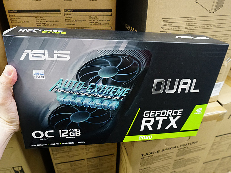 メモリ12GB版のGeForce RTX 2060がASUSから、デュアルファンクーラー