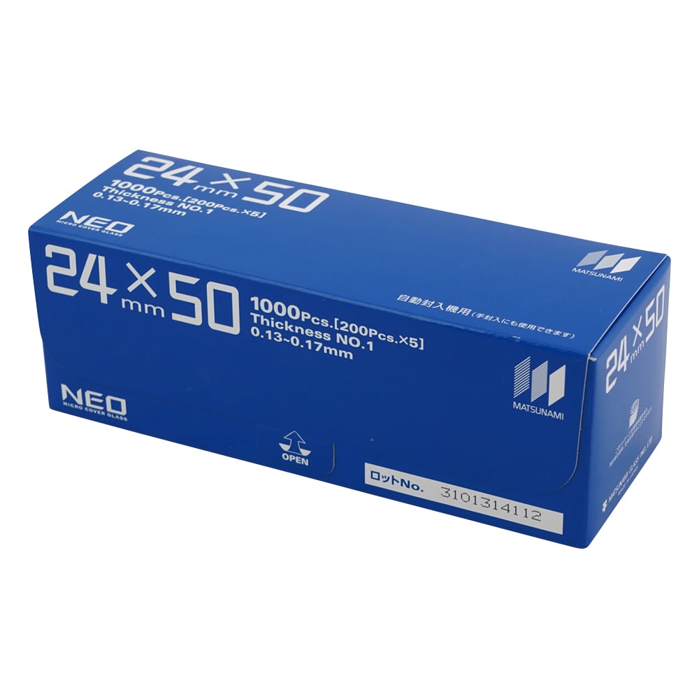 2-176-18 マツナミカバーグラス(No.1) 24×50mm 1000枚入 【AXEL】 アズワン