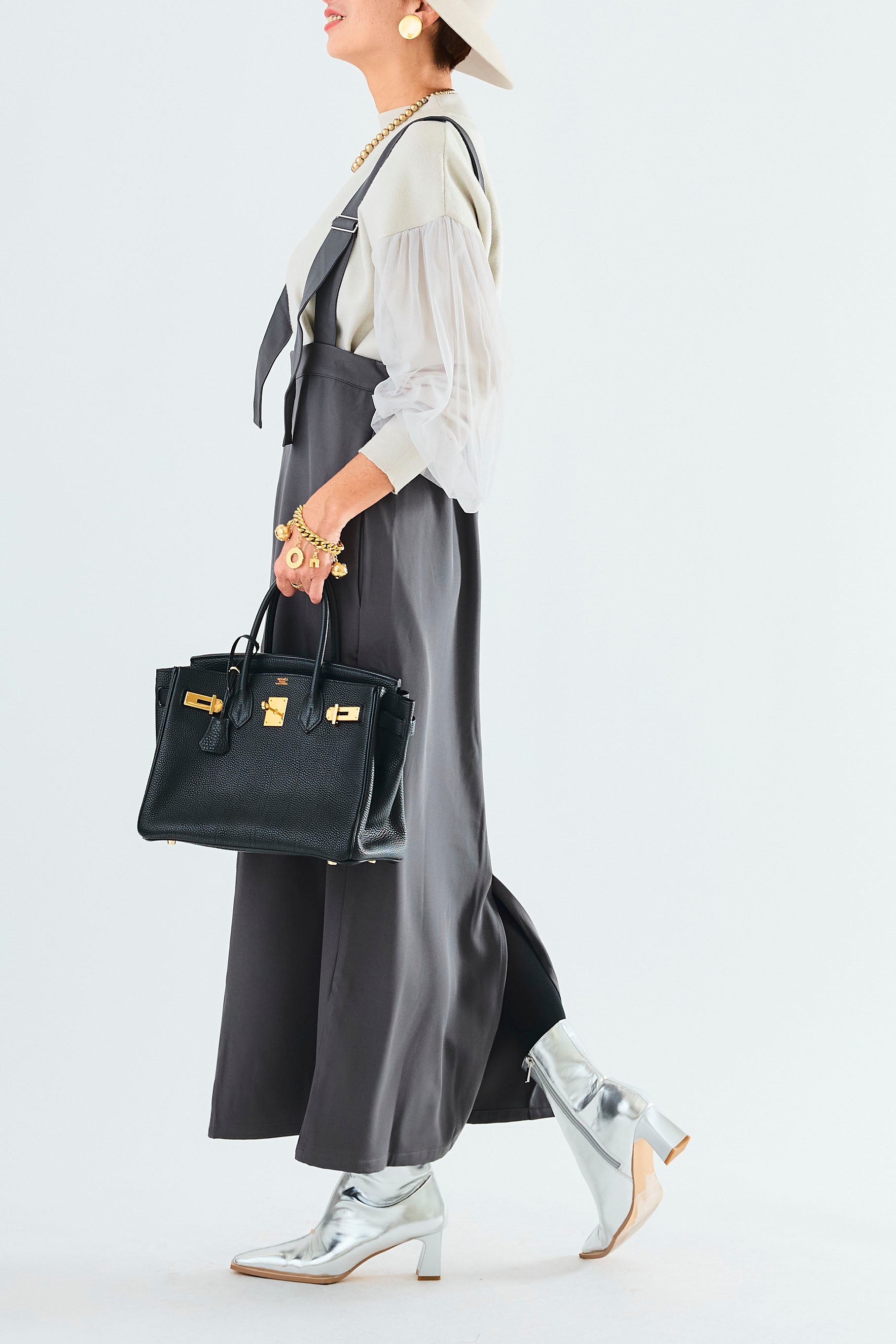 即納】Iラインサロペットワンピース – AIJAN