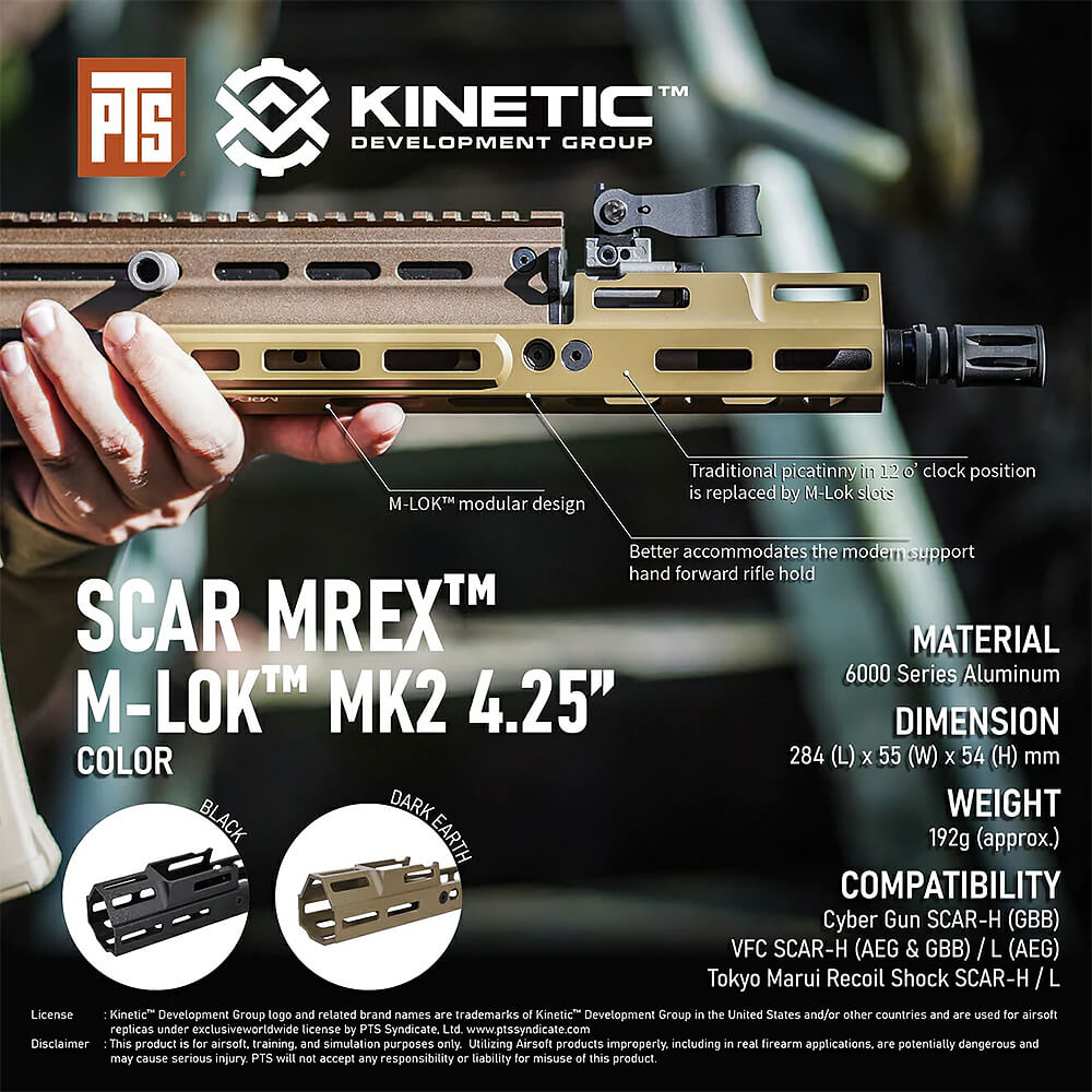 ☆KINETIC正式ライセンス☆【 PTS 製 】 次世代SCAR対応 MREX M-Lok