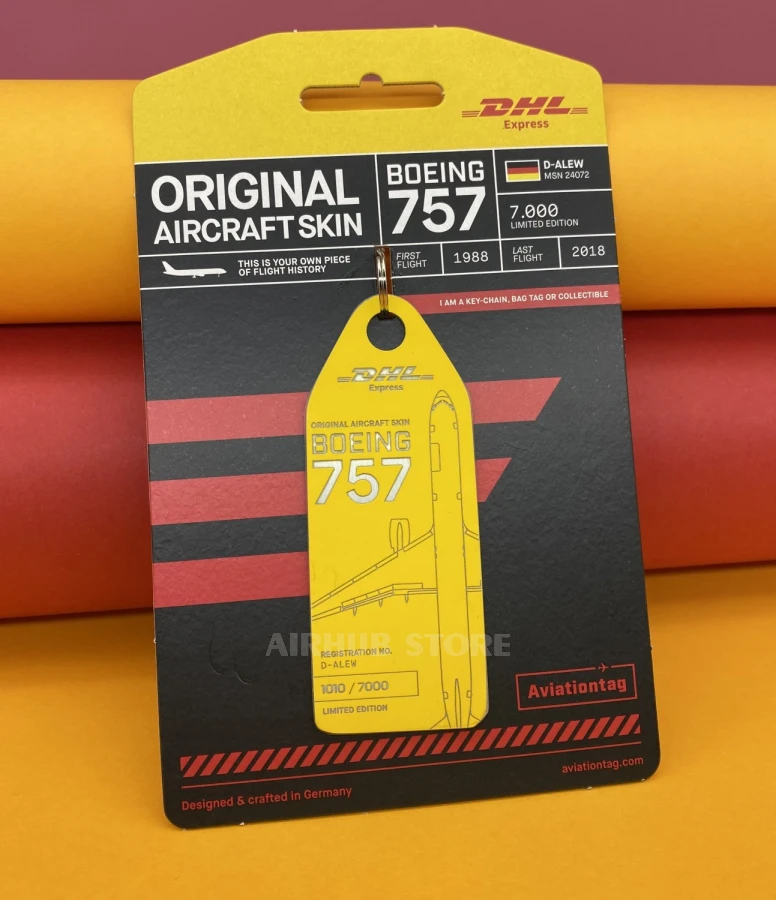 Aviation Keychain aviationtag Boeing 757 D-ALEW DHL Express