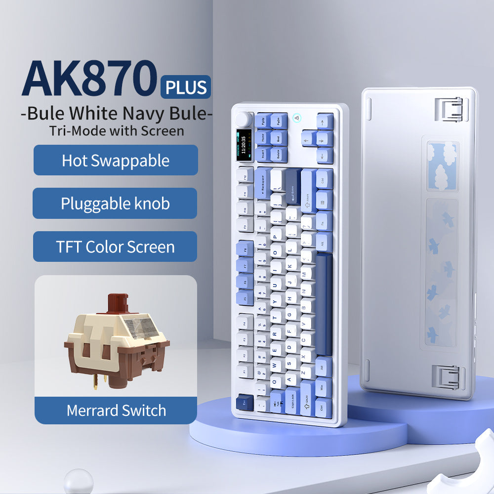 AK870 Plus Keyboard - Compact 87 Keys TKL Design with Hot-Swap