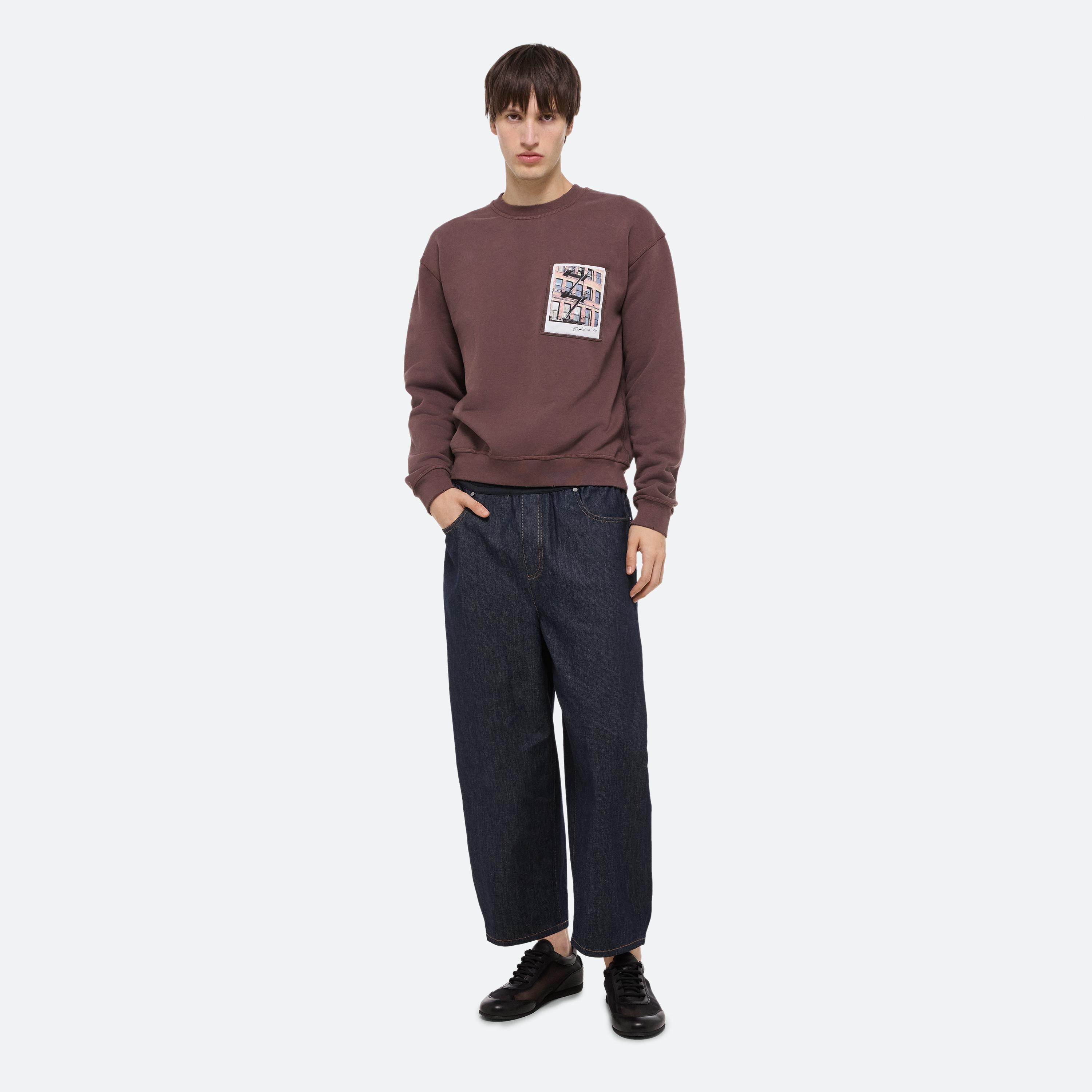 Helmut Lang Postcard Crewneck: Brooklyn | HELMUTLANG.COM