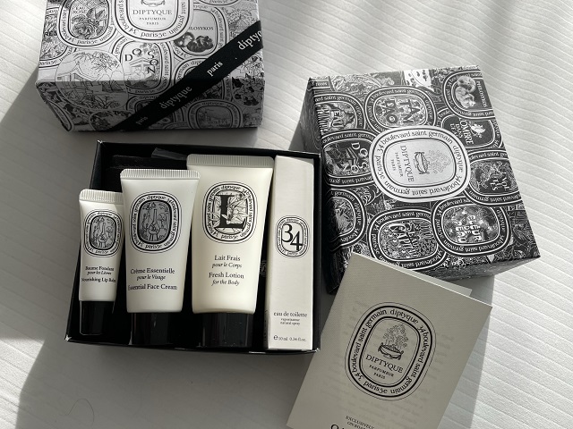 カタール航空のビジネスクラスでディプティクのアメニティーGET