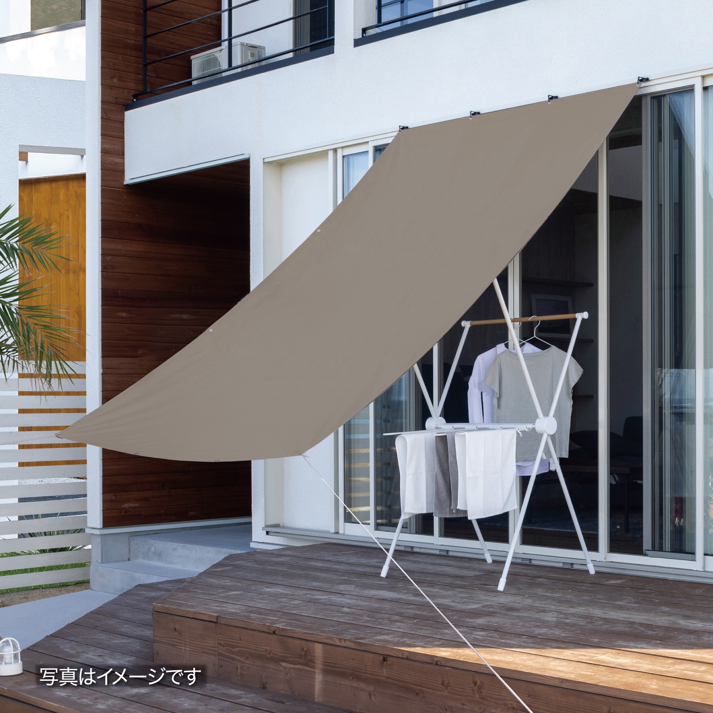 雨よけシェード W 1.8×3m カーキ /A(カーキ): シェード | タカショー