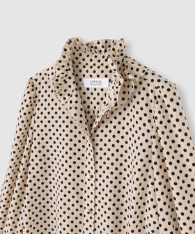 ◇【LOULOU WILLOUGHBY】デシンドットフリルボウタイブラウス